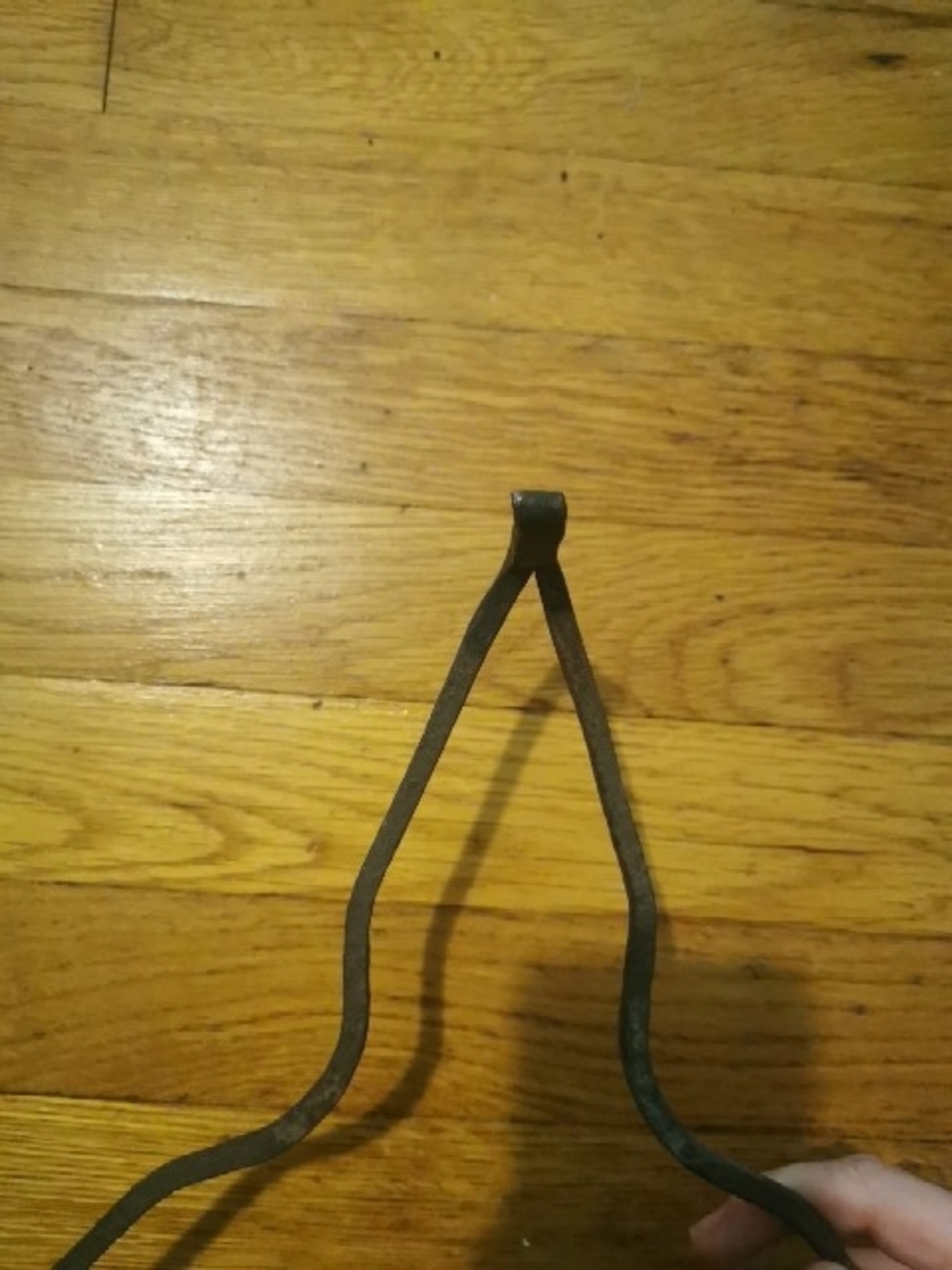 Antique Hand Forged Iron Fireplace Pot Trivet Kettle Stand Tripot 10" - Picture 9 of 10